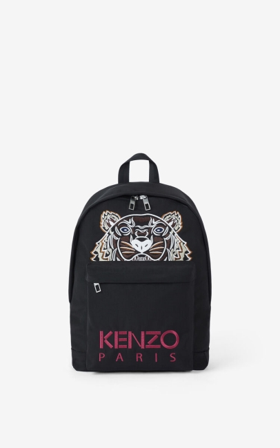 Kenzo Women Canvas Kampus Tiger Backpack Black